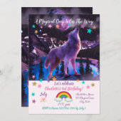 Grijze wolf in bos kaart (Voorkant / Achterkant)