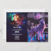 Grijze wolf in bos kaart (Voorkant)