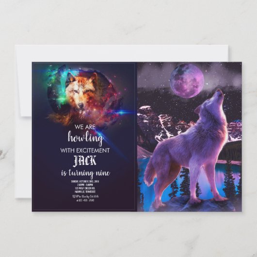 Grijze wolf in bos kaart (Voorkant)