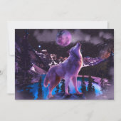 Grijze wolf in bos kaart (Achterkant)