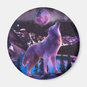 Grijze wolf in bos magneet