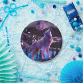 Grijze wolf in bos papieren bordje (Feest)