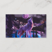 Grijze wolf in bos visitekaartje (Achterkant)