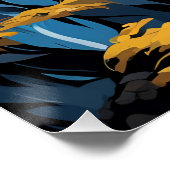 Grijze Wolf in Gouden Bos Perfect Poster (Hoek)