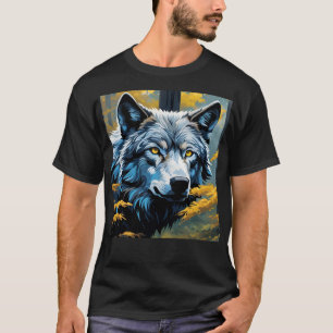 Grijze Wolf in Gouden Bos T-shirt