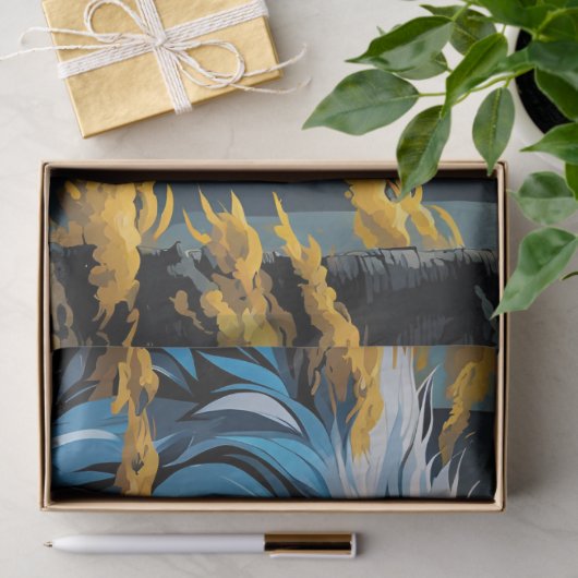 Grijze Wolf in Gouden Bos Tissuepapier (Geschenk)