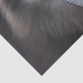 Grijze wolf in paarse bloemen tissuepapier (Detail)