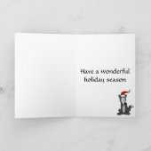 Grijze wolf in Santa Hat Art Feestdagen Kaart (Binnen)