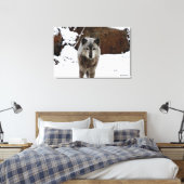 Grijze Wolf in sneeuw Canvas Afdruk (Insitu (Slaapkamer))
