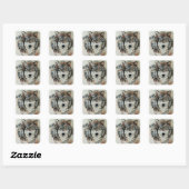 Grijze Wolf in Sneeuw Stickers (Vel)