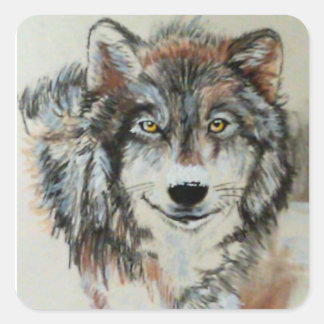 Grijze Wolf in Sneeuw Stickers