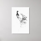 Grijze wolf in Waterverf schilderstijl Canvas Afdruk (Voorkant)