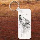 Grijze wolf in Waterverf schilderstijl Sleutelhanger (Voorkant)