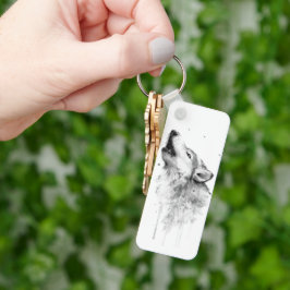 Grijze wolf in Waterverf schilderstijl Sleutelhanger