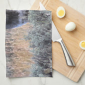 Grijze Wolf in Yellowstone Kitchen Dish Towel Theedoek (Quarter Fold)