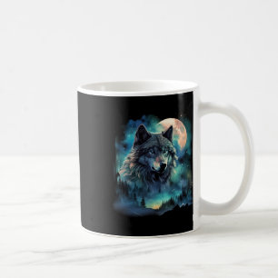 Grijze wolf jachtgebieden Icy Moon Forest Galaxy Koffiemok