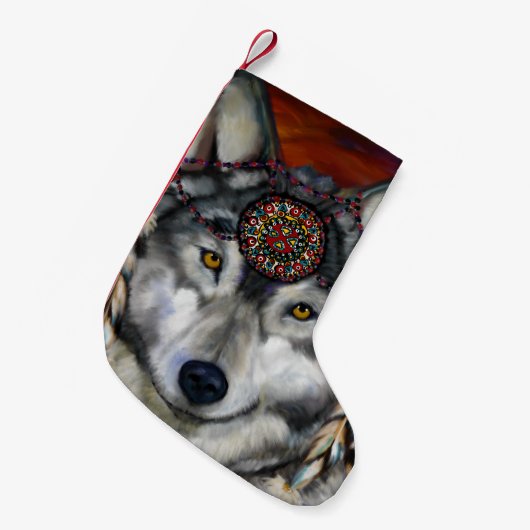 GRIJZE WOLF KLEINE KERSTSOK (Voorkant (Hangend))