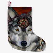 GRIJZE WOLF KLEINE KERSTSOK (Voorkant)