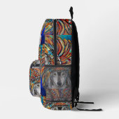 Grijze Wolf Kunst Bedrukte Rugzak (Rechts)