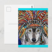 Grijze Wolf Kunst Briefkaart (Voorkant / Achterkant)