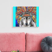 Grijze Wolf Kunst Canvas Afdruk (Insitu (Woonkamer))