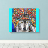 Grijze Wolf Kunst Canvas Afdruk (Insitu (Houten vloer))