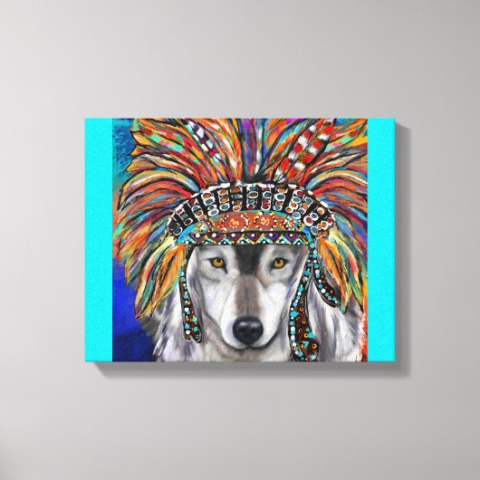 Grijze Wolf Kunst Canvas Afdruk (Voorkant)