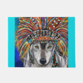 Grijze Wolf Kunst Deurmat (Voorkant)