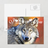 Grijze Wolf Kunst Foto Afbeelding waar ik van hou Briefkaart (Voorkant / Achterkant)