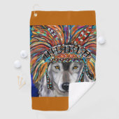 Grijze Wolf Kunst Golfhanddoek (Insitu)