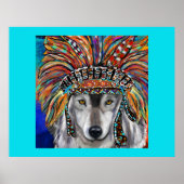 Grijze Wolf Kunst Poster (Voorkant)