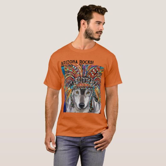 Grijze Wolf Kunst T-shirt (Voorkant volledig)