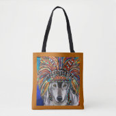 Grijze Wolf Kunst Tote Bag (Voorkant)