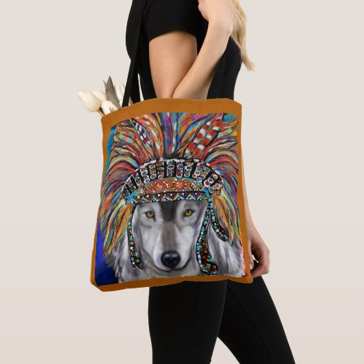 Grijze Wolf Kunst Tote Bag (Dichtbij)
