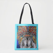 Grijze Wolf Kunst Tote Bag (Voorkant)