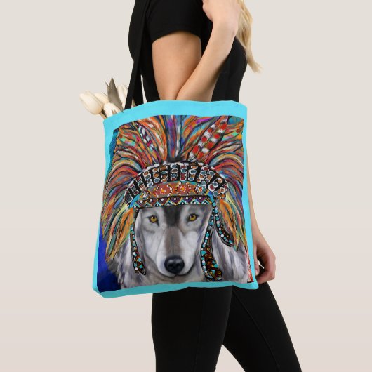 Grijze Wolf Kunst Tote Bag (Dichtbij)