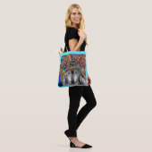 Grijze Wolf Kunst Tote Bag (Op model)