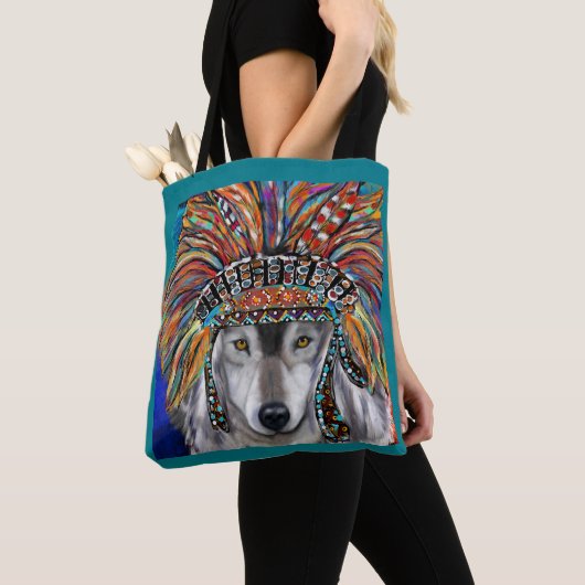Grijze Wolf Kunst Tote Bag (Dichtbij)