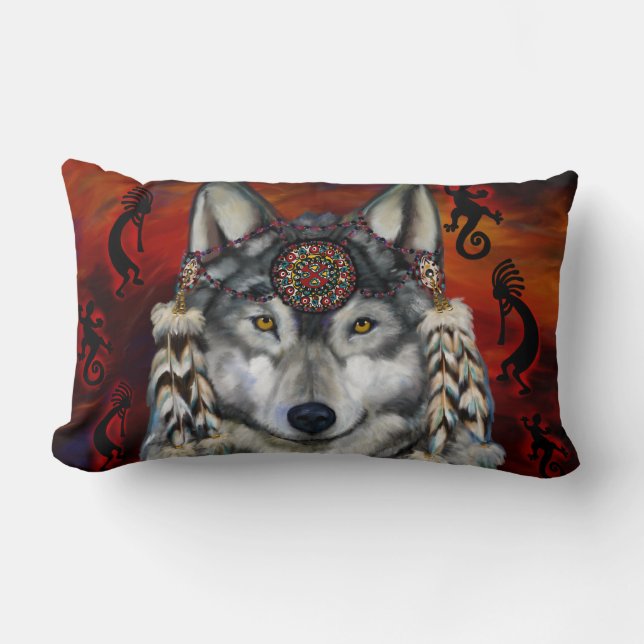 Grijze Wolf Kussen (Voorkant)