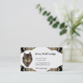 Grijze Wolf Lodge Aangepast Visitekaartje (Staand voorkant)