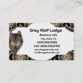 Grijze Wolf Lodge Aangepast Visitekaartje (Voorkant)