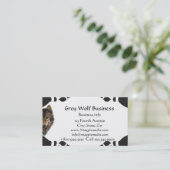 Grijze Wolf Lodge Business Custom Visitekaartje (Staand voorkant)