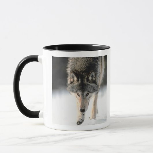 Grijze wolf lopen mok (Links)