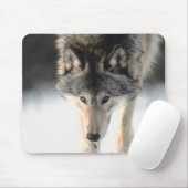 Grijze wolf lopen muismat (Met muis)