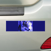 Grijze Wolf & Maan Bumpersticker (Op auto)