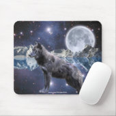 Grijze Wolf & Maan Fantasie Kunst Wildlife-lover Muismat (Met muis)