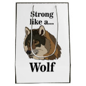 Grijze Wolf Medium Cadeauzakje (Achterkant)