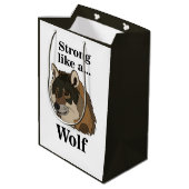 Grijze Wolf Medium Cadeauzakje (Achterkant Gekanteld)