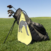 Grijze wolf met illustratie van de cartoon van pij golfhanddoek (Groen)