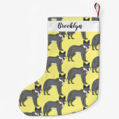 Grijze wolf met illustratie van de cartoon van pij kleine kerstsok (Achterkant)